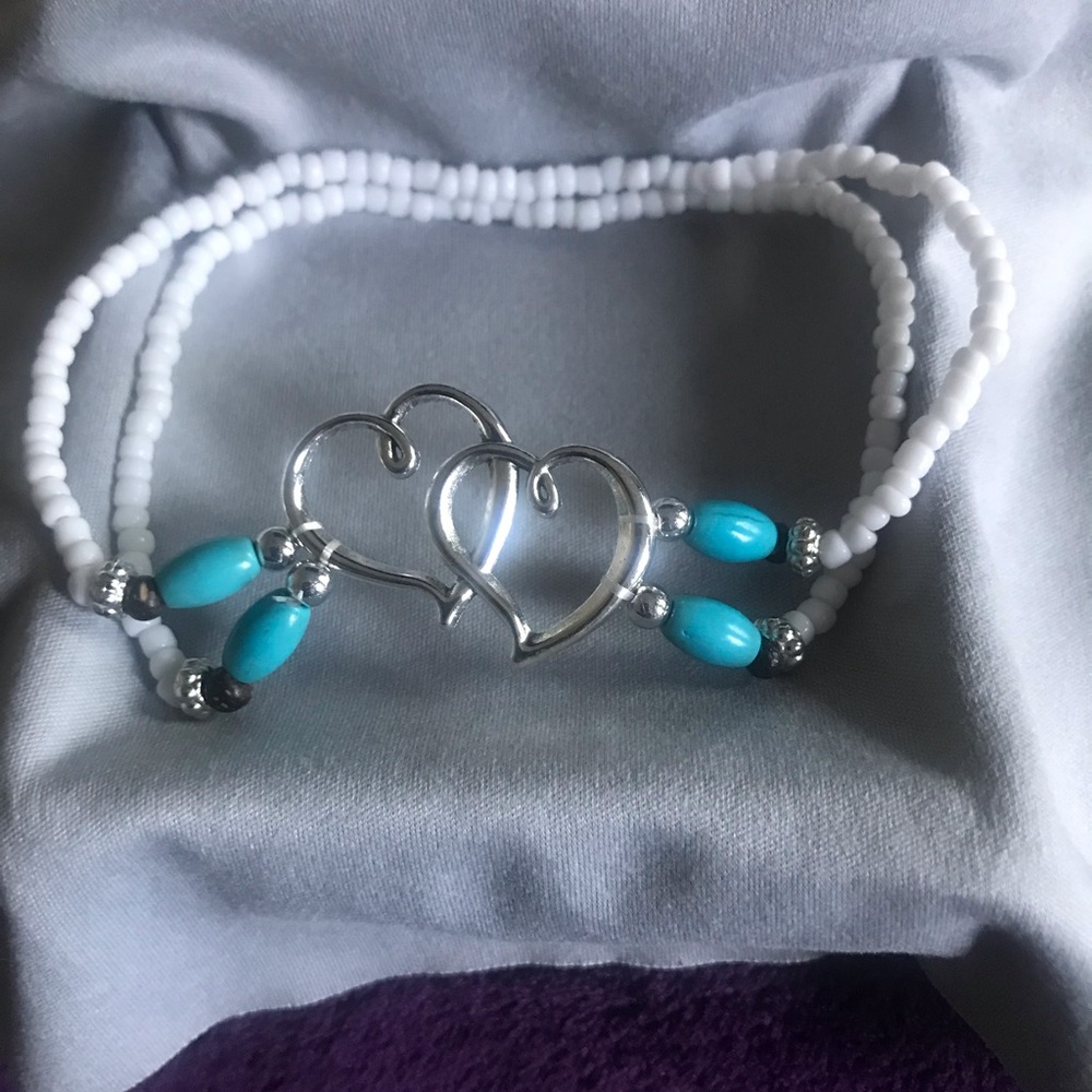 Beach themed heart anklet